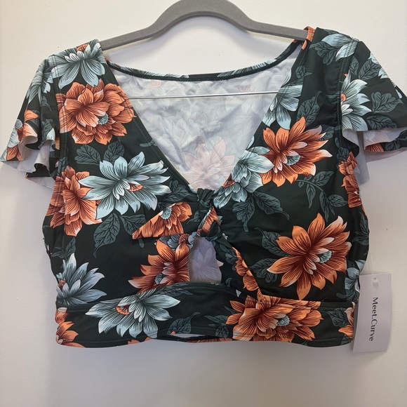 Meet.Curve Floral Green Women's Swim Set Size XL(US 16/18) - Picture 5 of 13